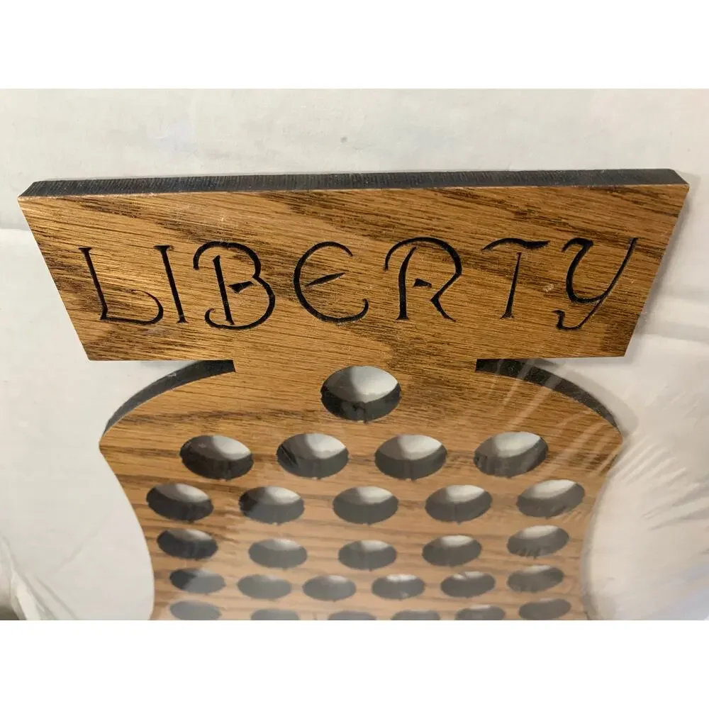 NEW Wooden Liberty Bell Bottle Cap Holder